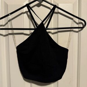 Black Strappy Crop Top